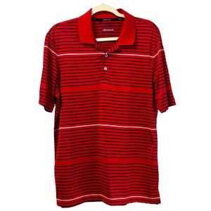 Adidas Men's Climacool Red Striped Short Sleeve‎ Golf Polo Shirt  Sz M